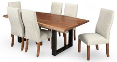 Amish Crafted Solid Rustic Walnut Live Edge Sudbury Table & Vista Chair Set