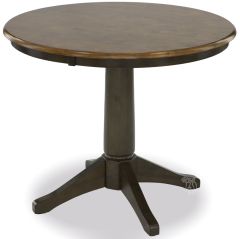 Solid Parawood 36" Round Table in Hickory & Coal Finish