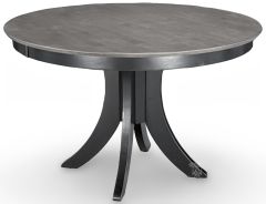 Solid Parawood Cosmopolitan Round Dining Table in Coal & Black Finish