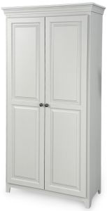 Solid Pine Wood 2 Door Storage Cabinet in Storm Grey