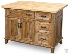 Amish Crafted Solid Rustic Hickory & Maple Roswell Kitchen Storage Island