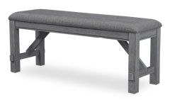 Solid Parawood Wood Newport Bench in Smokey Grey Finish