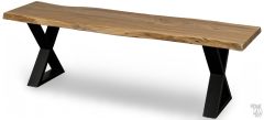 Solid Acacia Manzanita Bench with Iron base in Natural Finish