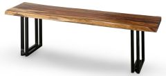 Solid Sheesham Manzanita Bench with Iron base in Harvest Finish