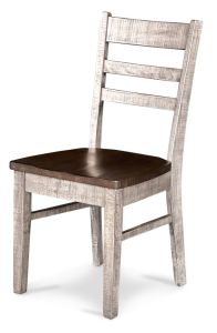 Solid Mindi Wood Homestead Ladder Back Side Chair In Antique Coal Finish