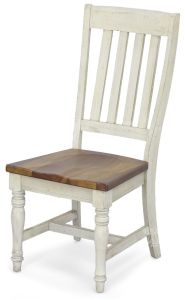 Solid Wood Belmont Side Chair in Timbered Brown & Linen Finish