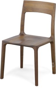 Solid Walnut Wood Lisse Side Chair in Natural Finish
