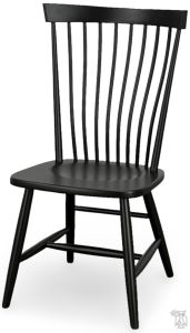 Amish Crafted Solid Brown Maple Wood Authentic Joinery Side Chair in Low Sheen Black Finish