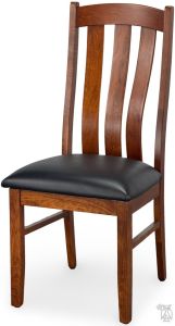 Amish Crafted Solid Rustic Cherry Wood Arlington Black Seat Side Chair in Michaels Finish