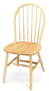 Solid Parawood Wood Windsor Chair in Natural Finish