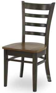 Solid Parawood Wood Emily Side Chair in Hickory & Coal Finish