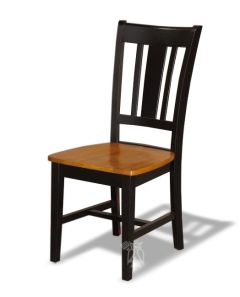 Solid Parawood Wood San Remo Side Chair in Black and Cherry Finish