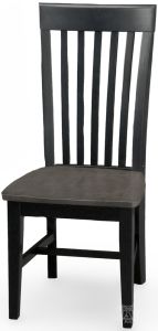Solid Parawood Wood Mission Side Chair in Coal & Black Finish
