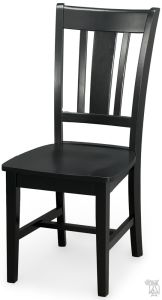 Solid Parawood Wood San Remo Side Chair in Black Finish