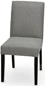 Solid Wood Enna Parsons Dining Side Chair in Grey Fabric
