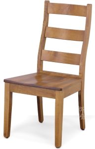 Custom Built Solid Brown Maple Wood Amish Crafted Easton Ladderback Back Side Chair in Seely Finish