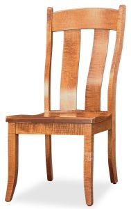Amish Crafted Solid Tiger Maple Wood Fort Knox Side Chair in Caramel Cocoa Finish