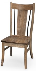 Amish Crafted Solid Rustic Hickory Hilton Side Chair in Double Time finish