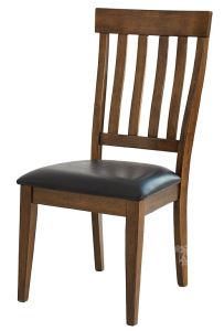 Solid Parawood Wood Mariposa Slatback Side Chair in Rustic Whiskey Finish