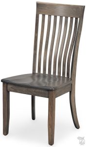Amish Crafted Solid Rustic Hickory Wood Portland Side Chair in Antique Slate Finish