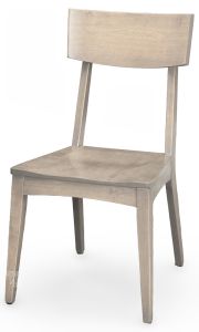 Custom Built Solid Brown Maple Wood Amish Crafted Rando Side Chair in Driftwood Finish
