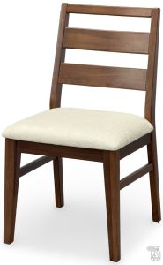 Solid Walnut Wood Voss Ladderback Side Chair in Sable Finish