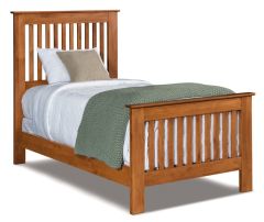 Solid Alder Wood Twin Shaker Slat Bed