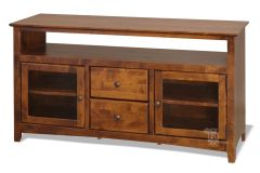 Solid Alder Wood Shaker 54" Television Stand in Vintage Cherry Finish