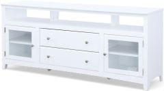 Solid Alder Wood Shaker 70" Television Stand in Snow White Finish