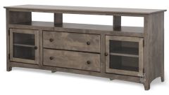 Solid Alder Wood Shaker 70" Television Stand in Flagstone Grey Finish