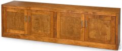 California Made Alder Wood Huntington 78" TV Stand Console with Soundbar in Hazelnut Finish