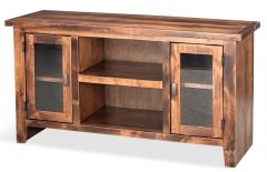 American Made Knotty Alder Wood Alder Grove 50" Console in Tobacco Finish