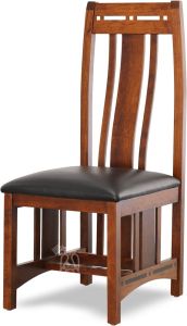 Amish Crafted Solid Premium Cherry Wood Aspen Side Chair with Leather Seat in Michaels Finish