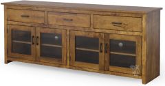 California Made Rustic Maple Wood 73" Television Stand in Coffee Finish