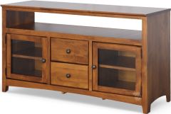 Solid Alder Wood Shaker 54" Television Stand in Antique Cherry Finish