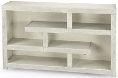 American Made Wire Brushed Oak Wood Multi-Purpose Open Console in Driftwood Finish