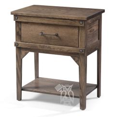 Amish Crafted Solid Oak Wood Cedar Lakes 1 Drawer Nightstand