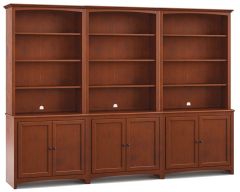 Alder Wood McKenzie 110"W Modular Bookcase Dream Wall Unit