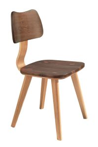 Alder & Walnut Wood Addison Side Chair in Duet Finish