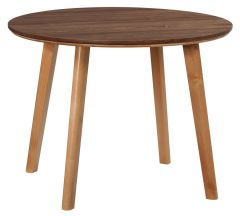 Alder & Walnut Wood Addison 38" Round Dining Table in Duet Finish