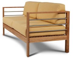 Solid Teak Wood Outdoor Deep Seating Soho Sofa with Sunbrella Fabric