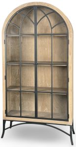 Mindi Wood Ella Arched Cabinet in Oak Grove Finish