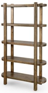 Solid Wood Balam Oval Bookcase