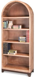 Solid Natural Parota & Mango Wood Arch Top Bookcase