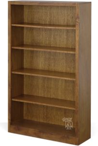 California Made Alder Wood Huntington 60" High Bookcase in Hazelnut Finish