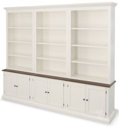 California Made Maple Wood Classic 6 Piece Bookcase Console & Hutch Wall Unit