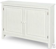 Solid Parawood Wood Hall Cupboard Bookcase With Doors in Chalk Finish