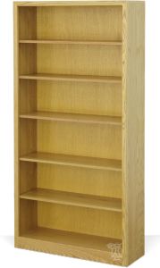 California Made Oak Wood Newport Bookcase in Light Finish 36"w x 72"h