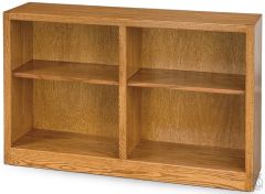 California Made Oak Wood Newport Center Divide Bookcase in Medium Finish 30"h
