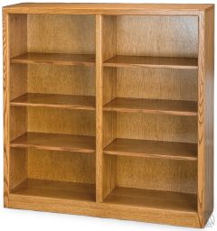 California Made Oak Wood Newport Center Divide Bookcase in Medium Finish 48"h